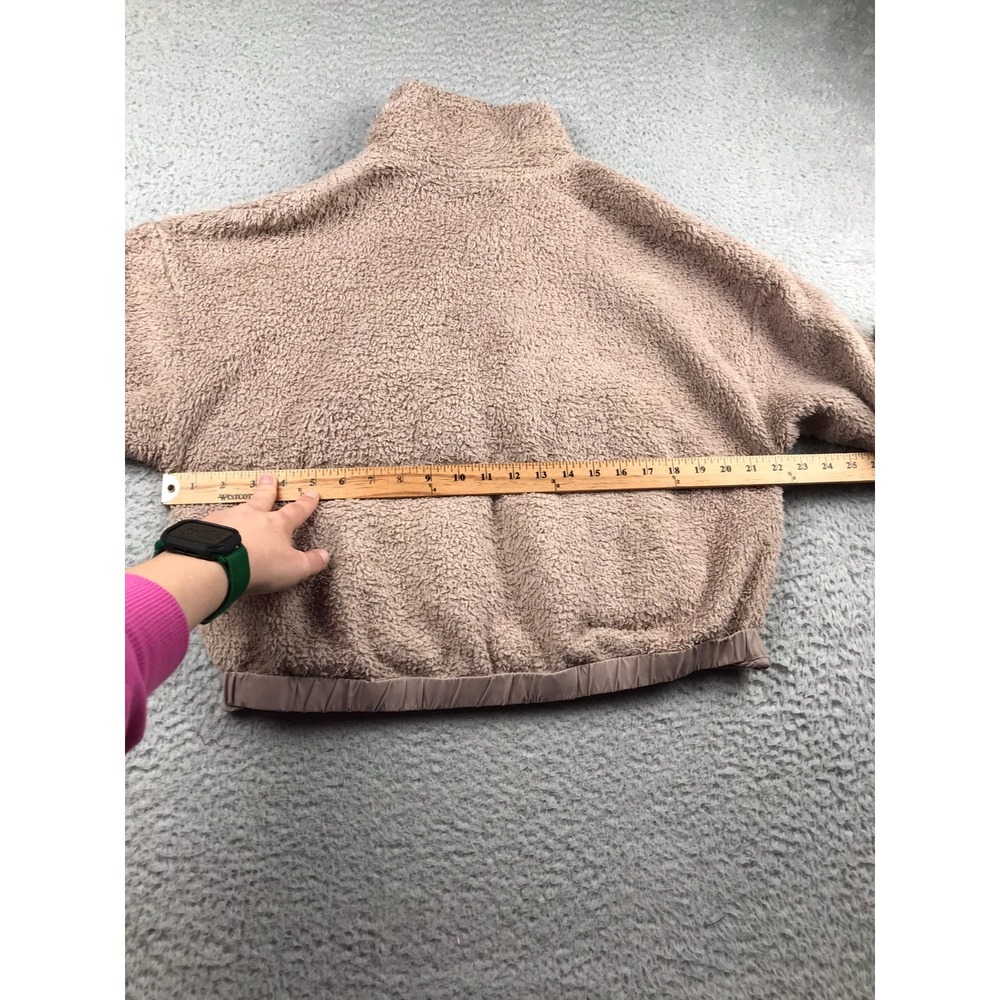 Vuori Cozy Sherpa Jacket Womens M Dusty Rose Fleece Full Zip Snap Up *Flaw - Picture 11 of 13